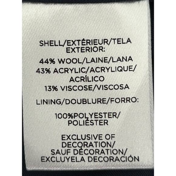 LOFT Blazer Womens Size 10 Burgundy Blue Wool Tweed Collarless Full Zip Jacket - Picture 8 of 12